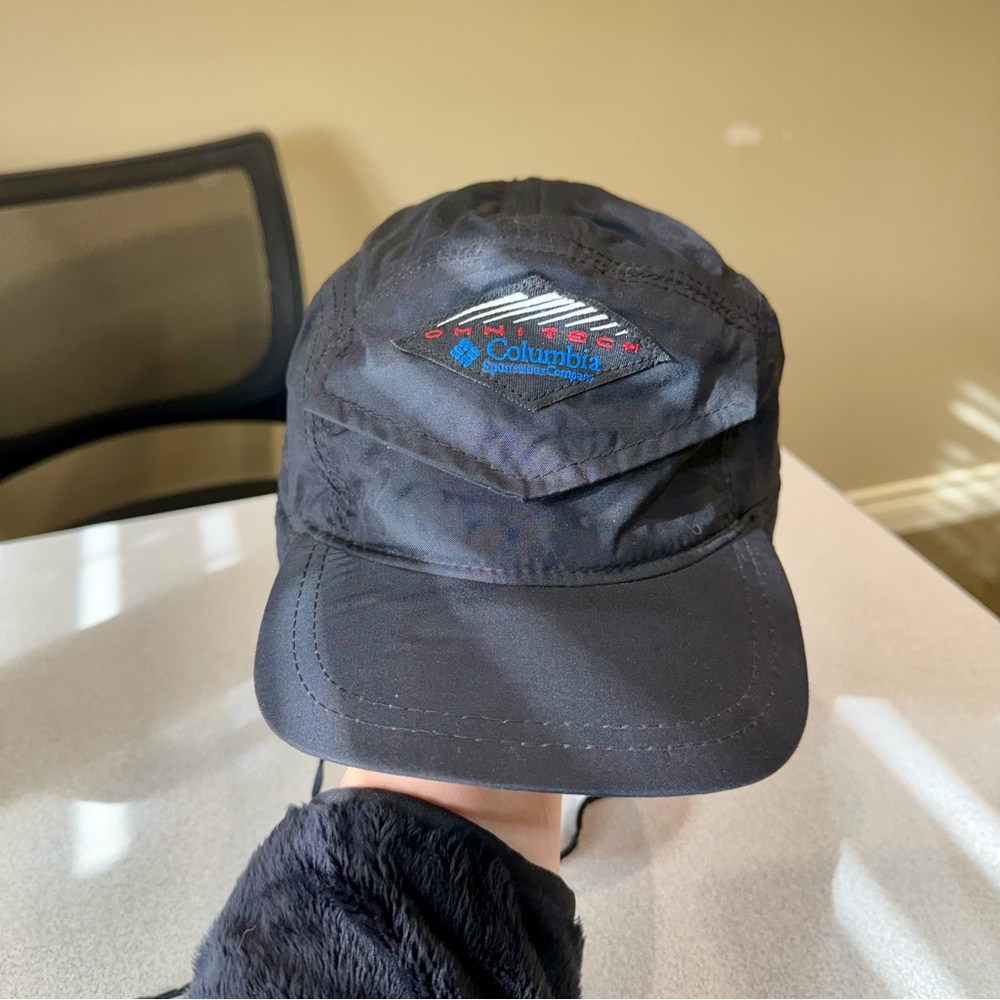 Vintage Columbia Omni Tech Mountain Pocket 5-Panel Fleece Earflap Hat L/XL